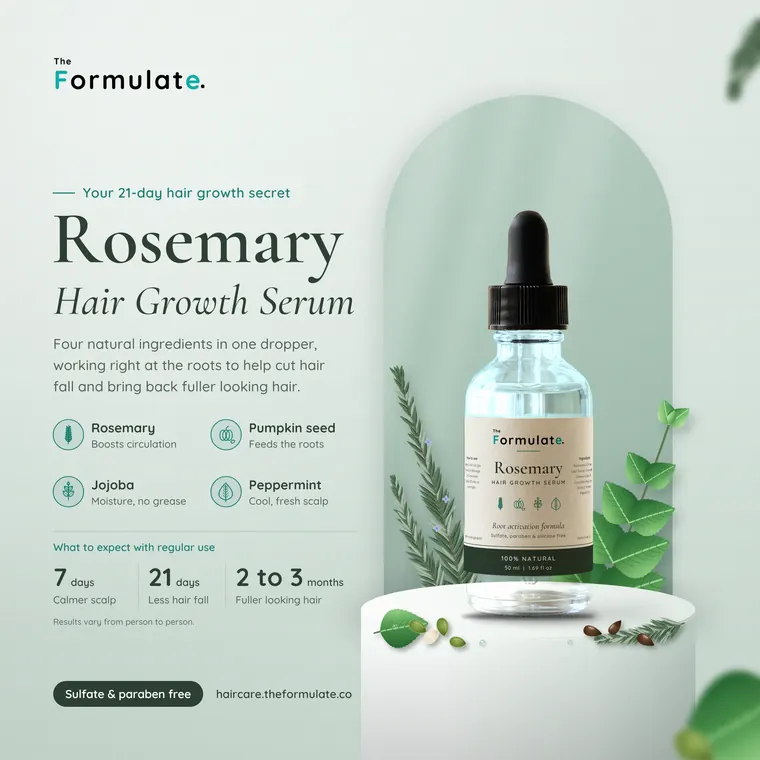 রোজমেরি হেয়ার গ্রোথ সিরাম 50ml, The Formulate